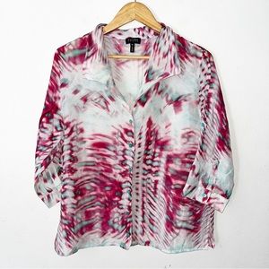Escada Sport| Pink Tie Dye Button up Shirt Blouse Top Sz 40